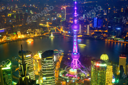 Preview: Shanghai aerial night view