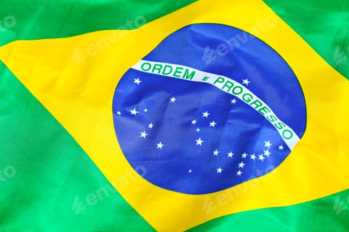 Preview: Waving Fabric Flag of Brazil