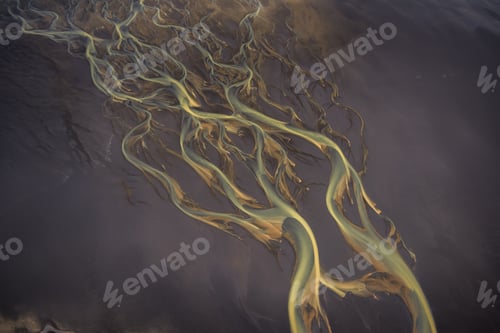 Preview: Aerial view of Glacier rivers in Iceland