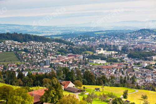 Preview: View from the mountains to the city of Lucerne