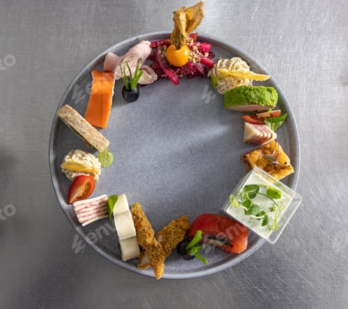 Preview: Delicious cold appetizer on a plate