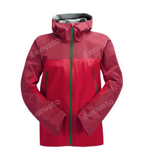 Preview: Rain Jacket Red isolated on white background