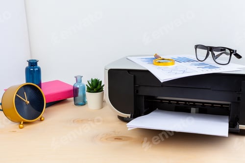 Preview: Modern printer machine for home use close up