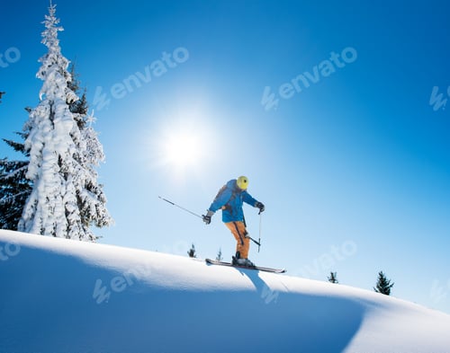Preview: Skier skiing in the mountains