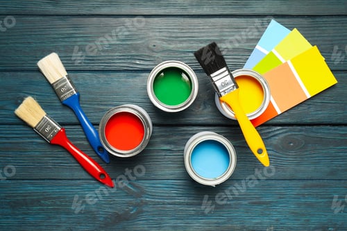 Preview: Tools for art and repairing - paint, top view