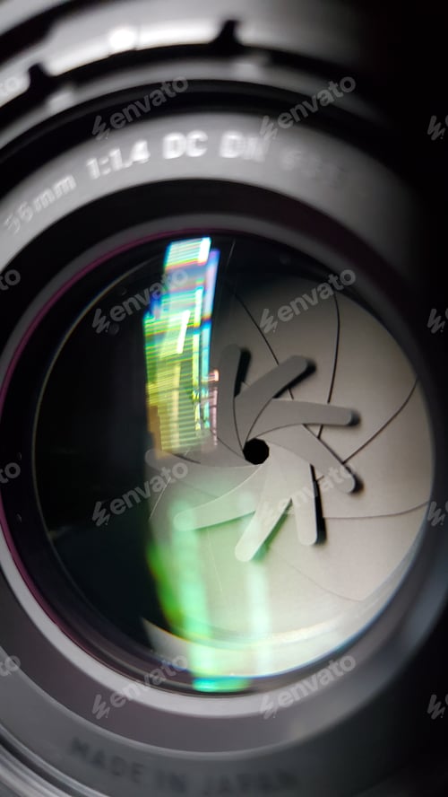 Preview: Closeup shot of a camera lens