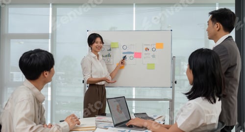 Preview: Business team people discussing analyzing investment charts the charts and graphs showing the