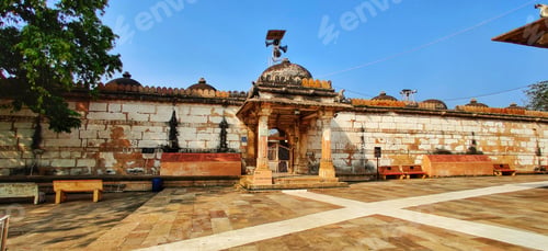 Preview: Panoramic view of the Sarkhej Roza monument in Makarba, Ahmedabad, Gujarat, India