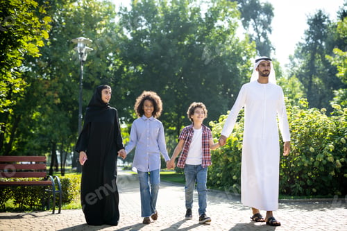 Preview: Cinematic image of a family from the emirates spending time at the park