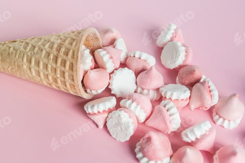 Preview: Scattered pink and white decor for baking, meringue in waffle cookies