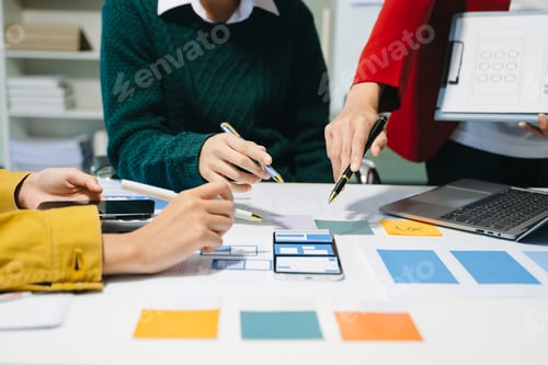 Preview: UX graphic designer planning application process development prototype wireframe