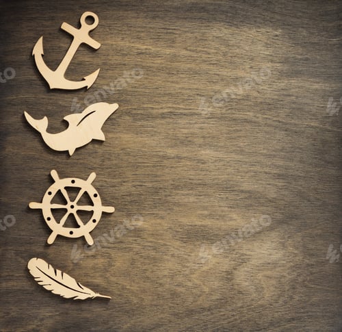Preview: wooden toys at aged background