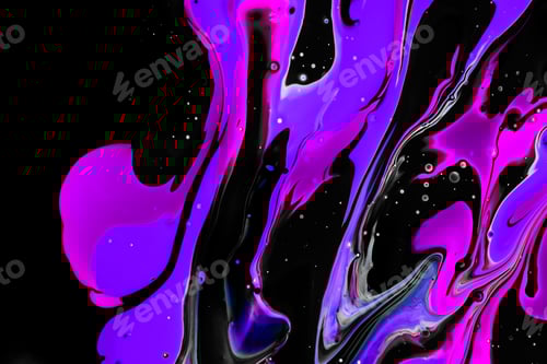 Preview: Close-up shot of thick paint of various bright colors flowing down and mixing together