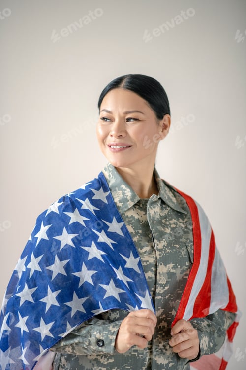 Preview: Beautiful woman feeling proud celebrating Independence day