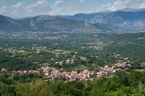 Preview: Summer landscape along the road Provinciale Amiternina, Abruzzo, Italy