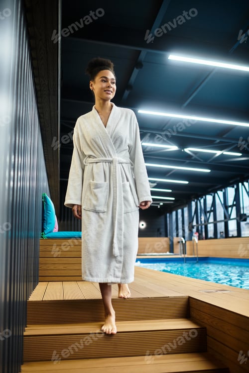 Preview: Relaxation and rejuvenation at a modern spa with a young woman enjoying tranquility