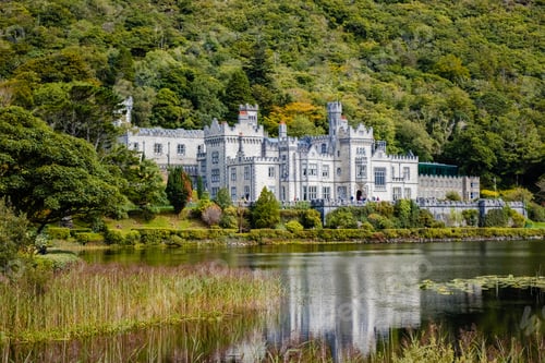 Preview: Kylemore Abbey, reflected in the lake, Ireland.