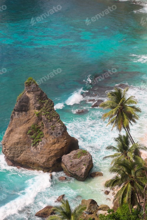 Preview: Beautiful view of the rocks. The most beautiful view of the beaches on Nusa Penida.