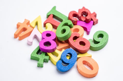 Preview: Math number colorful, education study mathematics learning teach concept.