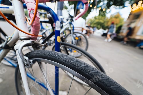 Preview: Bike Wheels close up on the street