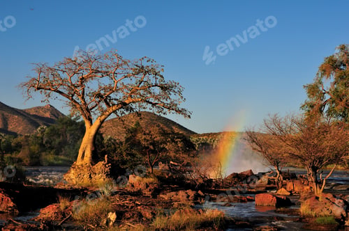 Preview: Sunset at the Epupa waterfall, Namibia
