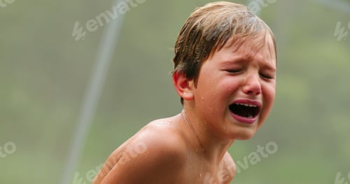 Preview: Tearful Young Boy Cries For Having Been Hurt. Child In Tears