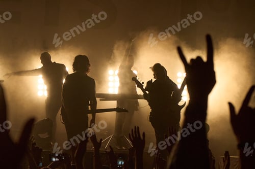 Preview: group of rock musicians give the concert