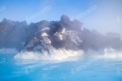 Preview: Blue Lagoon, Iceland. Natural background. Geothermal spa for rest and relaxation in Iceland.
