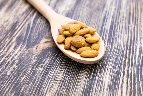 Preview: Almonds in wooden spoon