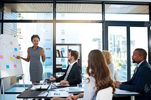Preview: Tell me what happened. Shot of a young businesswoman giving a presentation in the boardroom.