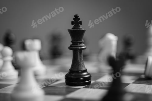 Preview: Chessboard game in black and white