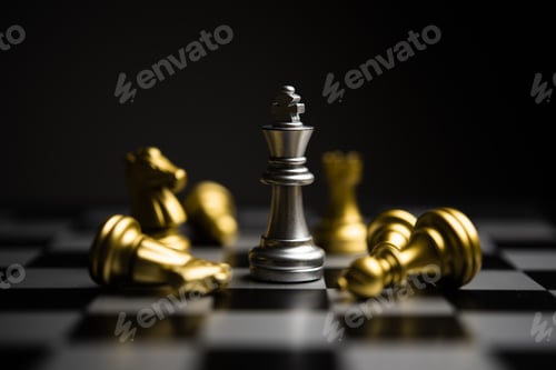 Preview: Chess Pieces on Board. Strategy, Planning and Decision concept