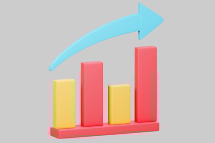 Preview: Blue Upward Arrow Above Bar Chart