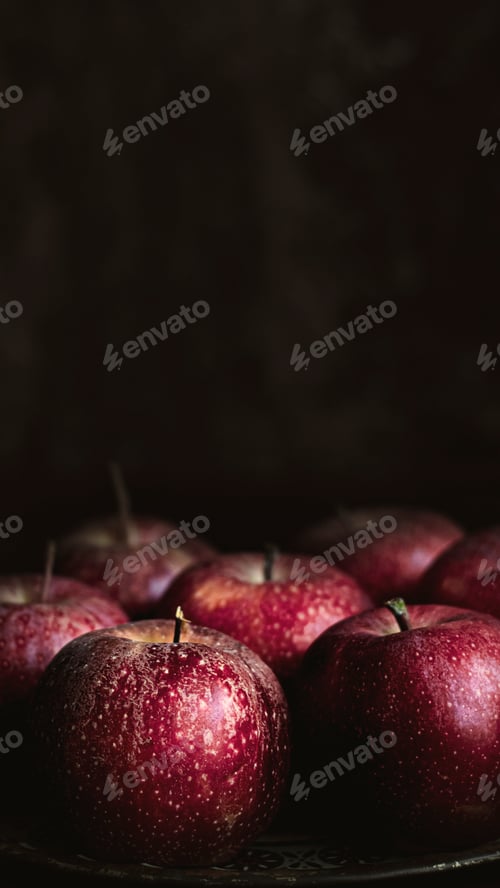Preview: Fresh red apples on a plate