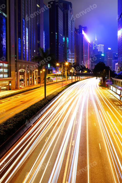Preview: traffic in Hong Kong at night