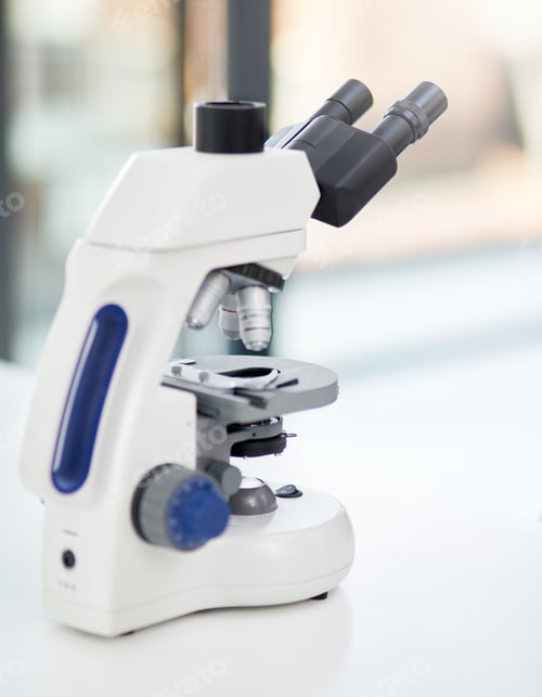 Preview: Take a closer look. Shot of a microscope in an empty laboratory.