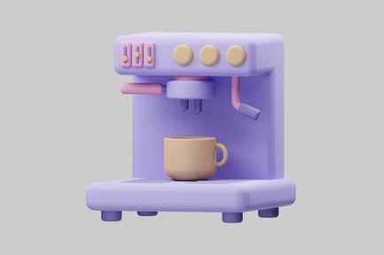 Preview: Purple coffee maker with mug