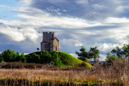 Preview: Scenic view of old medieval church of St. Nicholas, Sveti Nikola, Nin town, Croatia