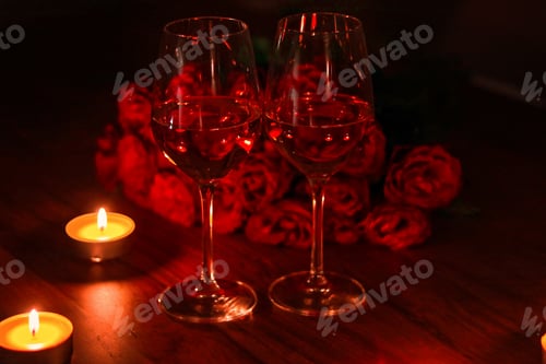 Preview: Romantic dinner with candles and wine. Proposal night.