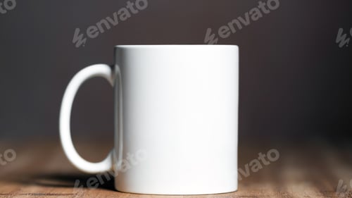 Preview: Clean White Mug Mockup. Isolated Coffee Cup Blank Template, Concept for Design and Branding