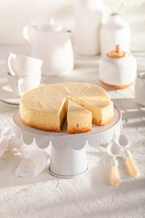 Preview: Tasty New york cheesecake made with mascarpone and vanilla.