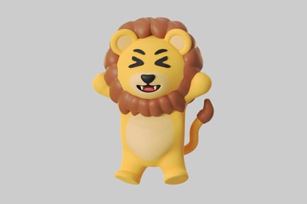 Preview: Cartoon friendly lion cub