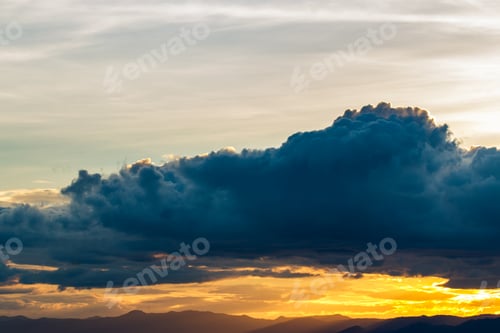 Preview: colorful dramatic sky with cloud at sunset