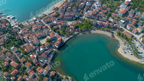 Preview: Aerial view of Amasra district of Bartin province of Turkey via drone.