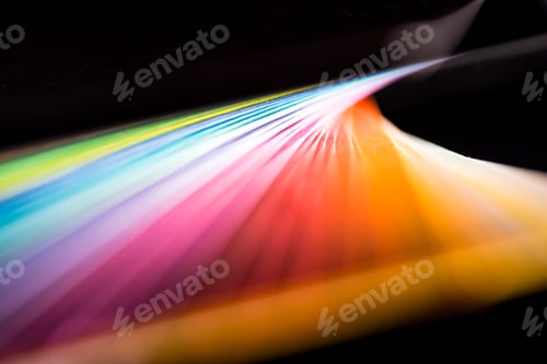 Preview: abstract composition of colorful papers isolated on black