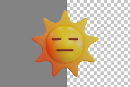 Preview: Sun Expressionless Emoji 3D Icon