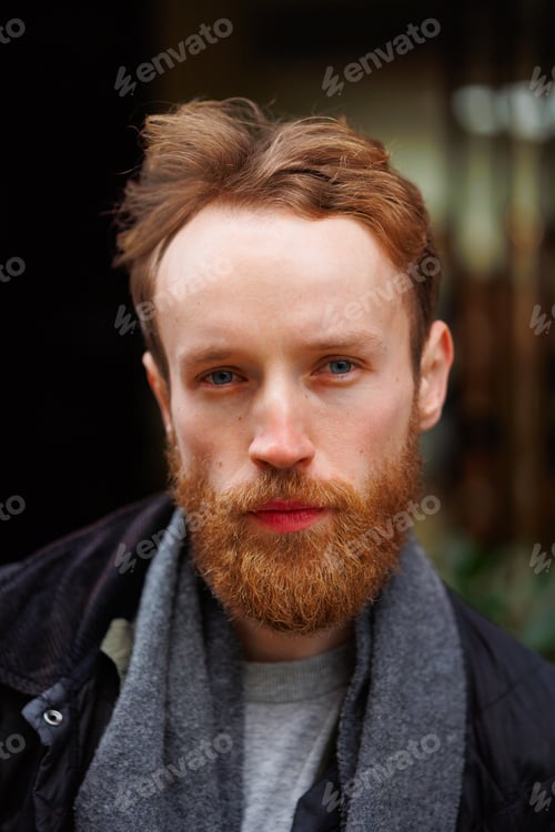 Preview: Close-up portrait of a bearded man outdoors