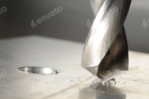 Preview: Close-up of drilling process and metal chips