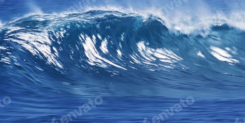 Preview: Big Blue Surfing Wave Breaks in Ocean