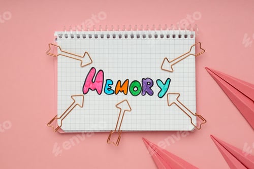 Preview: Concept of problems with memory, amnesia disease on pink background